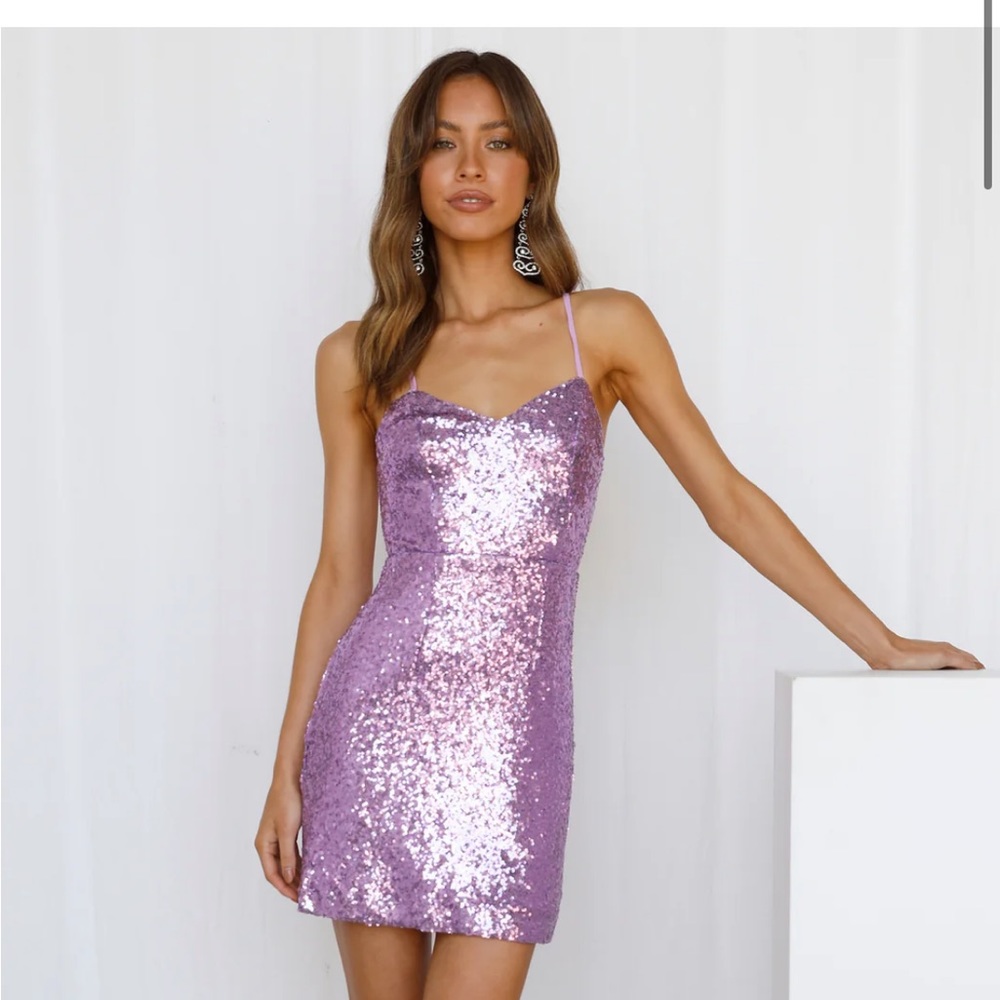 Hello Molly Bring On The Merlot Dress Lilac Sequins
